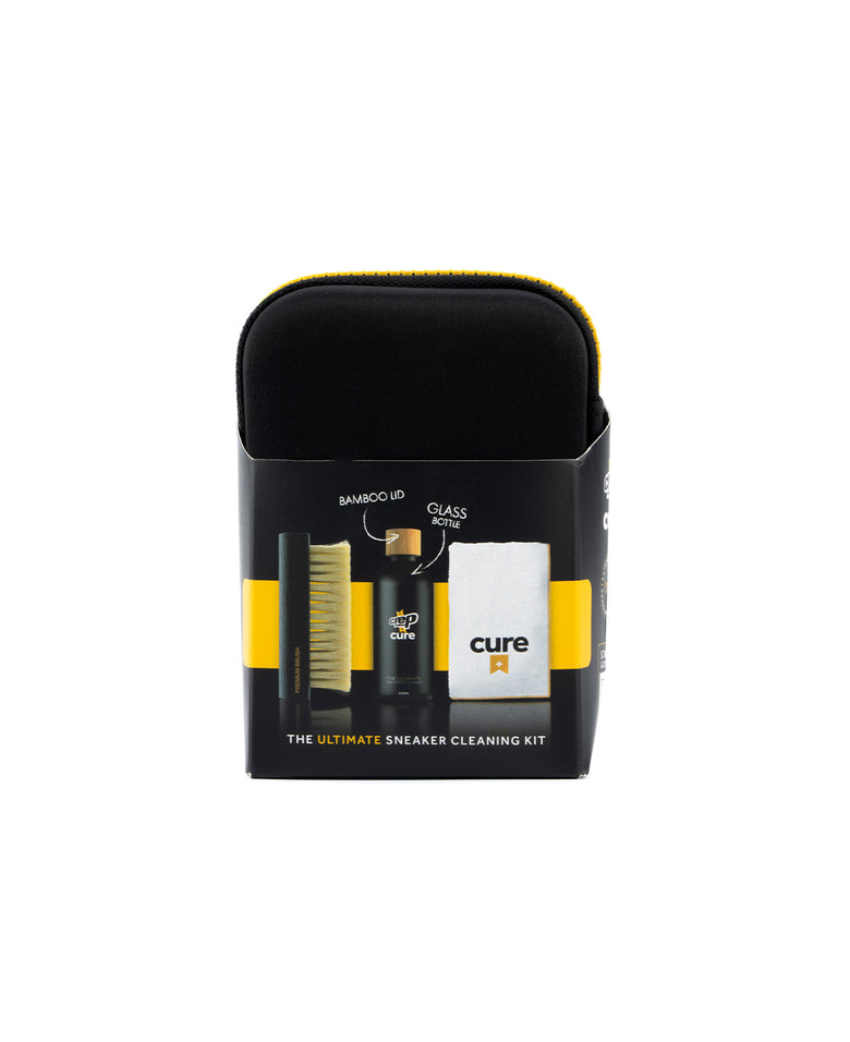 Crep Protect Ultimate Sneaker Cleaning Kit, featuring brushes, solutions, and cloth