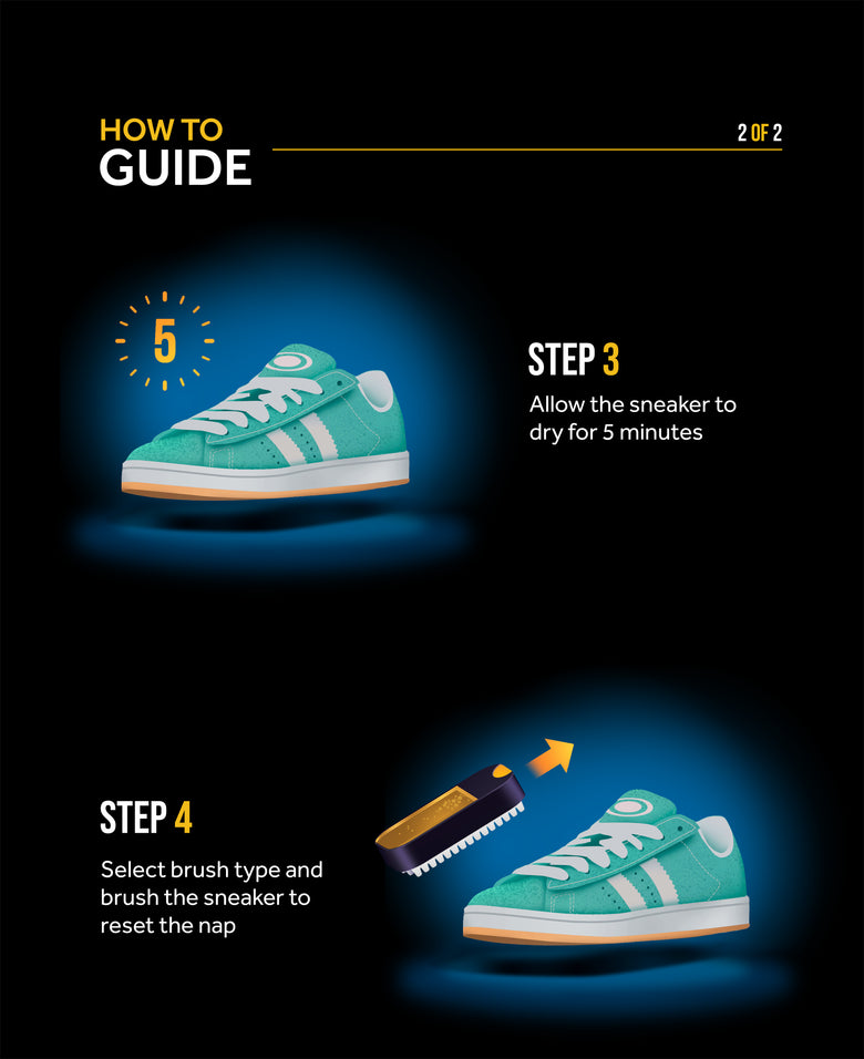'How To' Imagery Suede Reviver